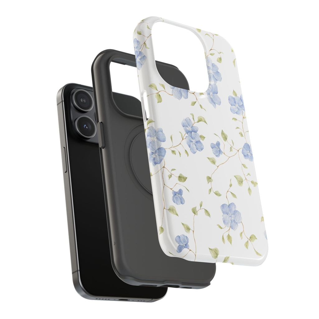 Customizable: Blue Floral Impact-Resistant Phone Case