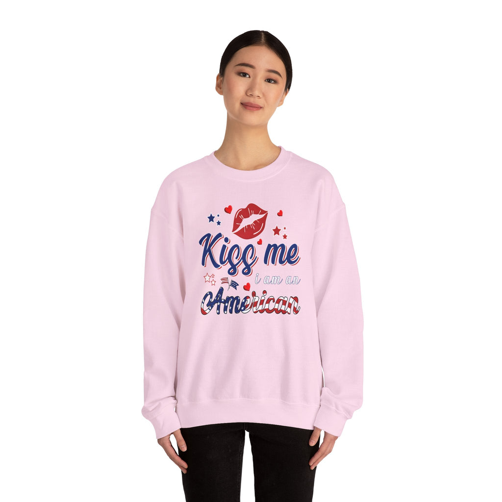 Kiss Me I Am An American Crewneck Sweatshirt