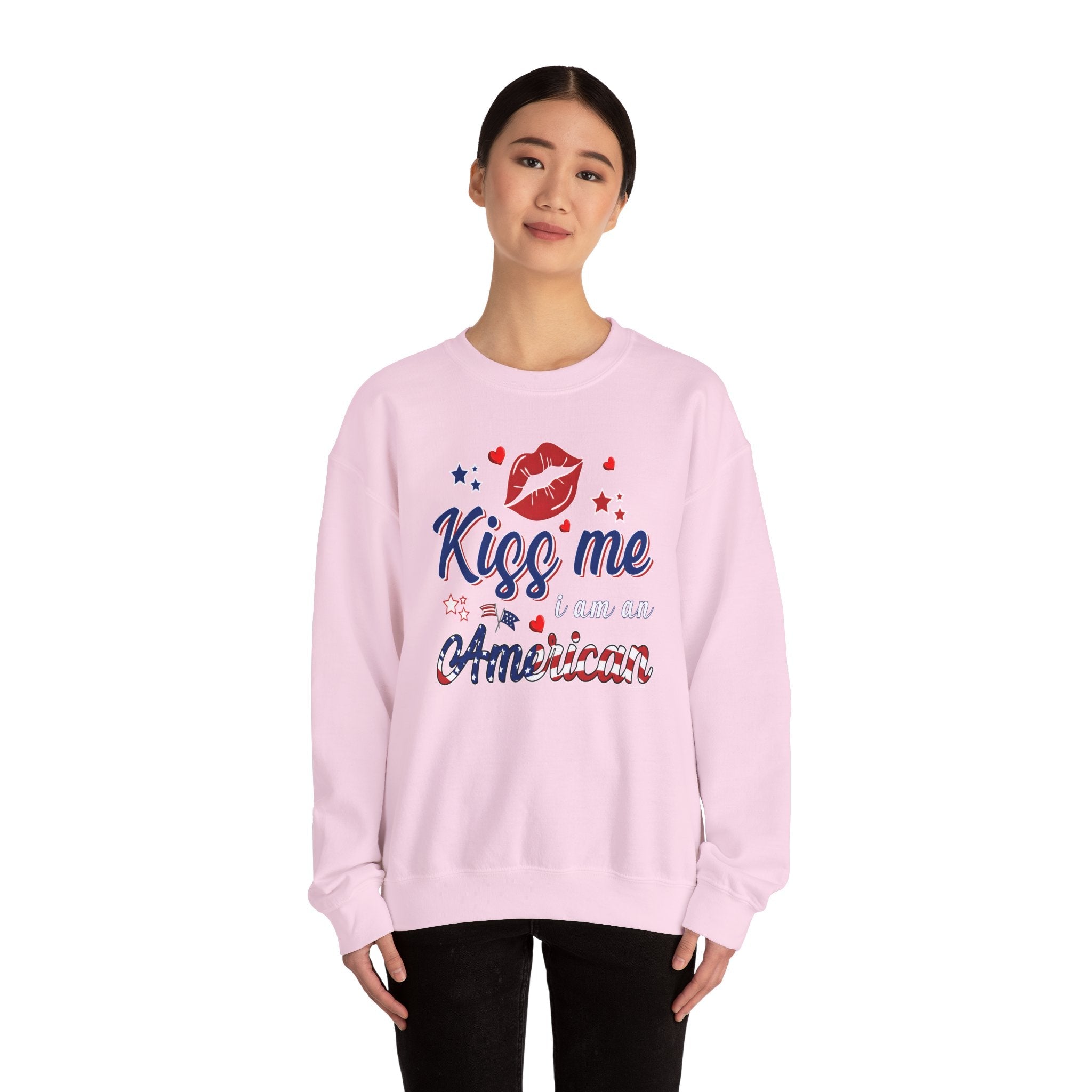 Kiss Me I Am An American Crewneck Sweatshirt