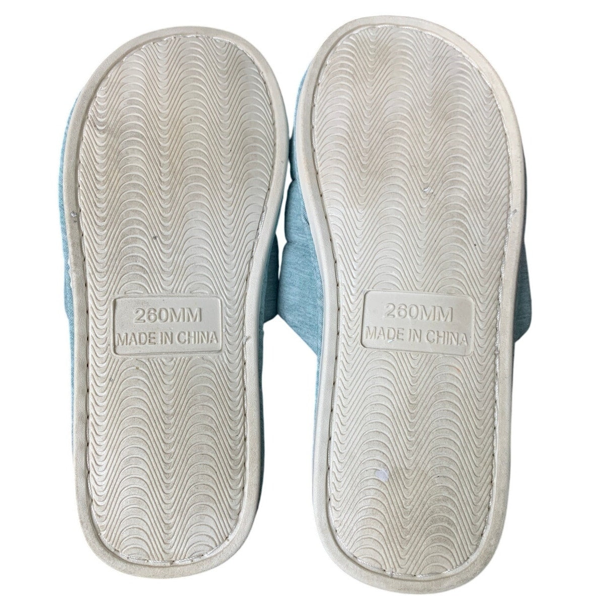 Shevalues Women Size 8.5 Bue White Striped Open Toe Slide On House Slipper Shoes