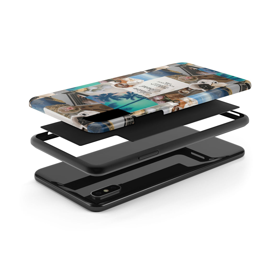 Inspiring Vision Board Phone Case, Motivational Tough Case, Adventurous Gift for Her, Self-Care, Dream Big, Unique Phone Accessory