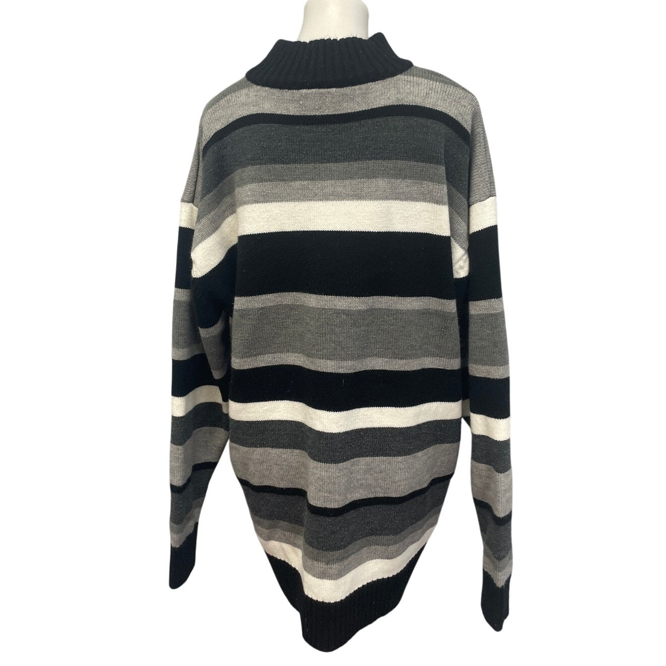 Bluez Mens 3X 100% Acrylic Striped Long Sleeve Turtle Neck Knit Sweater