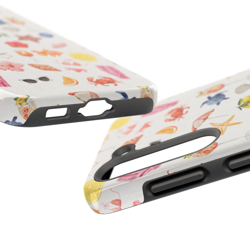 Customizable: Tropical Summer Phone Case, Vivid Coastal Design, Perfect Gift for Beach Lovers, Vacation Memories, Durable Tough Cases
