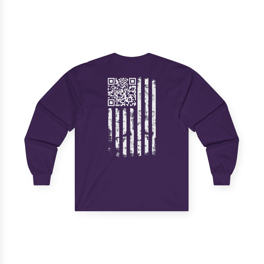 American Flag QR Code Long Sleeve Tee