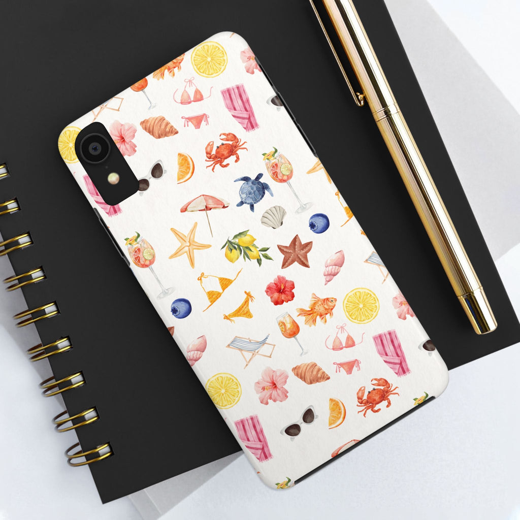 Customizable: Tropical Summer Phone Case, Vivid Coastal Design, Perfect Gift for Beach Lovers, Vacation Memories, Durable Tough Cases
