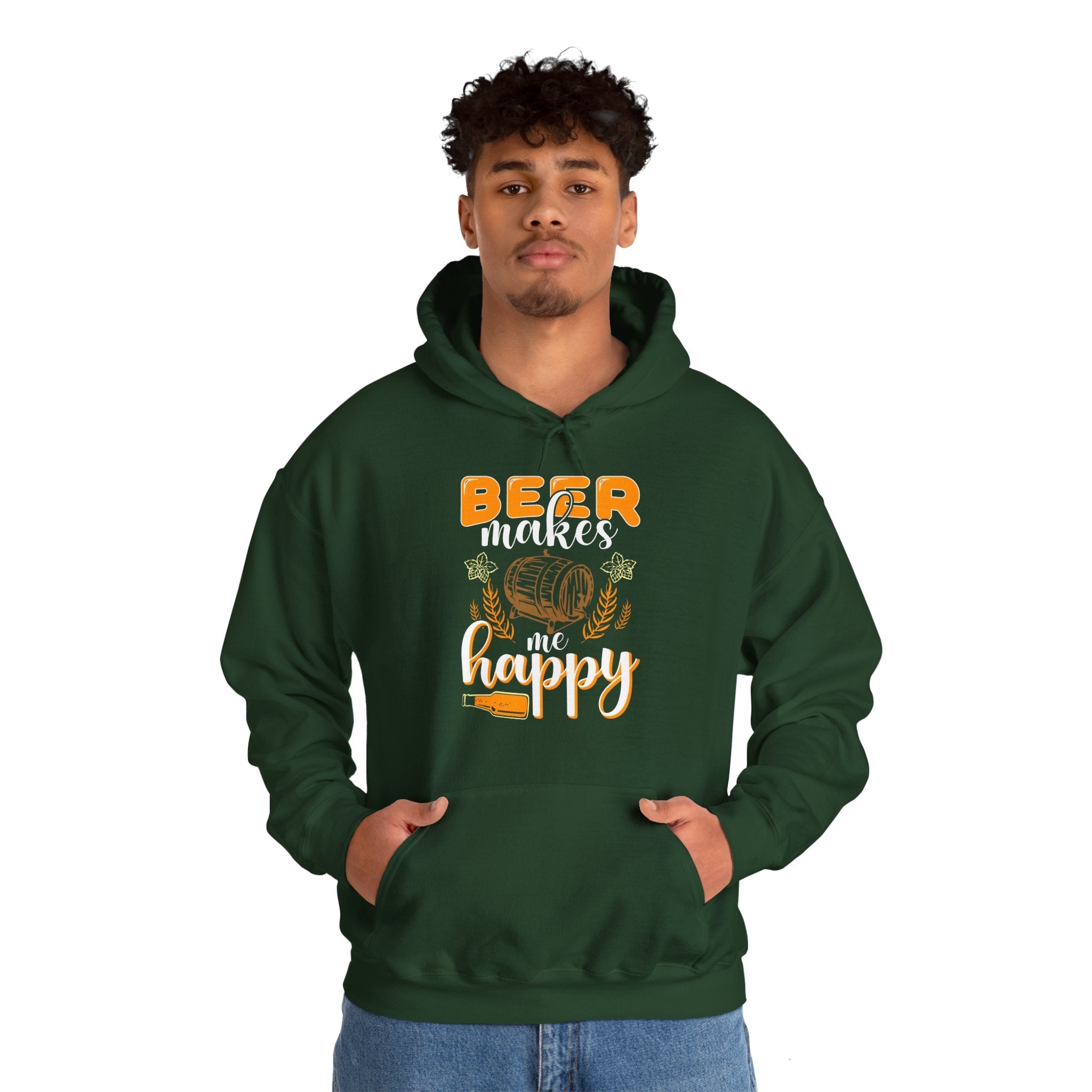 Beer Makes Me Happy Hooded Sweatshirt