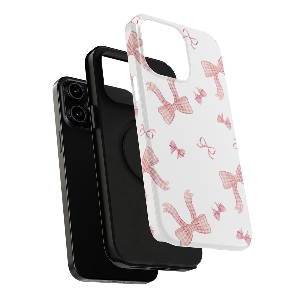 Customizable: Gingham Chic Bow Pattern Phone Case