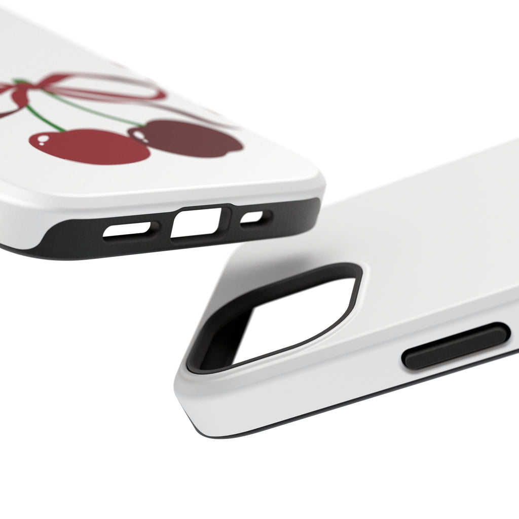 Customizable: Cherry Bow Impact-Resistant Case for Smartphones | Cute Phone Cover | Gift for Her | Cherry Lover's Accessory | Durable Phone Case