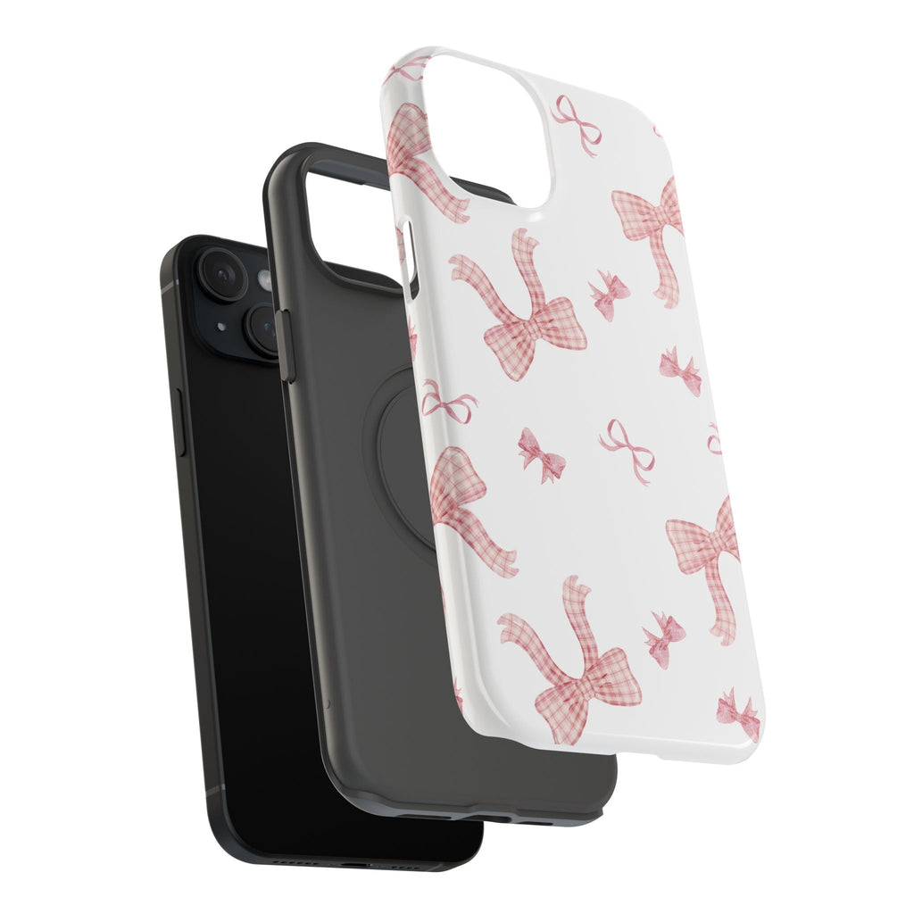 Customizable: Gingham Chic Bow Pattern Phone Case