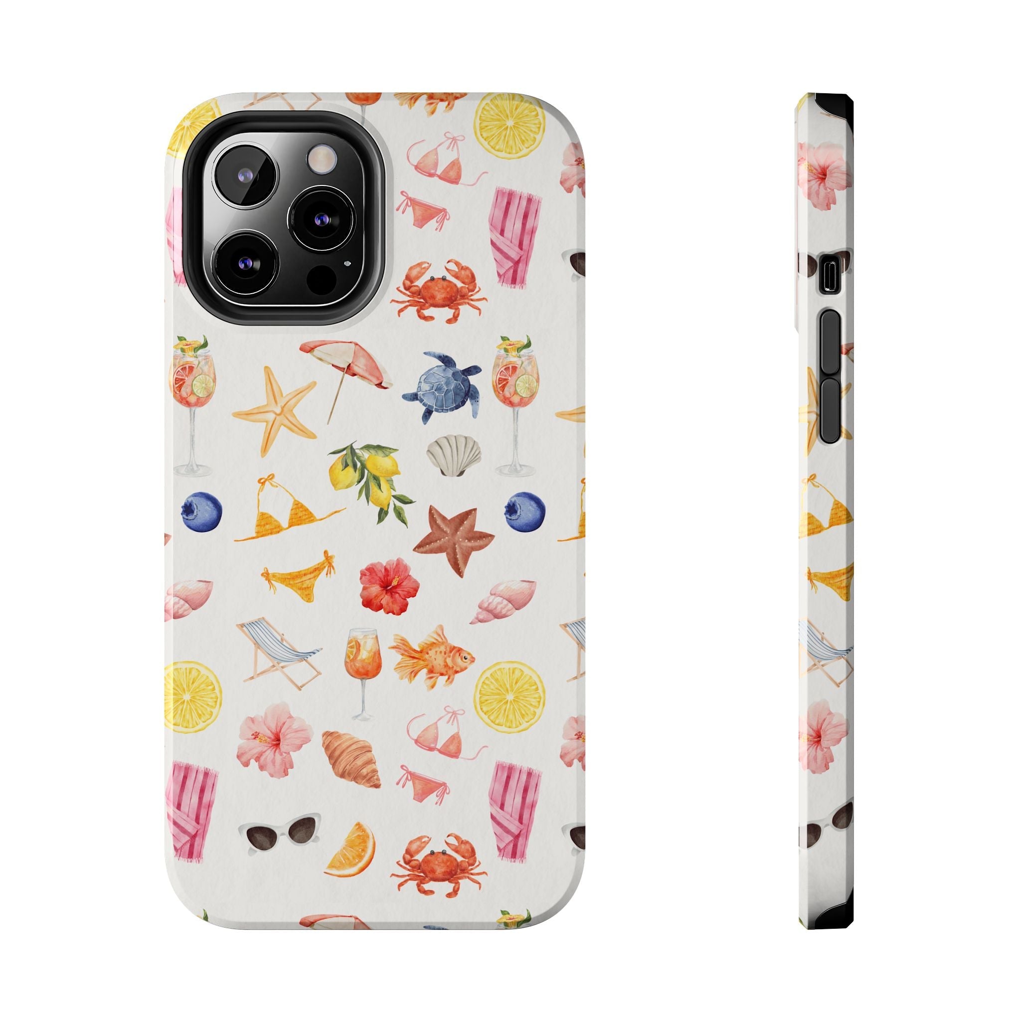 Customizable: Tropical Summer Phone Case, Vivid Coastal Design, Perfect Gift for Beach Lovers, Vacation Memories, Durable Tough Cases