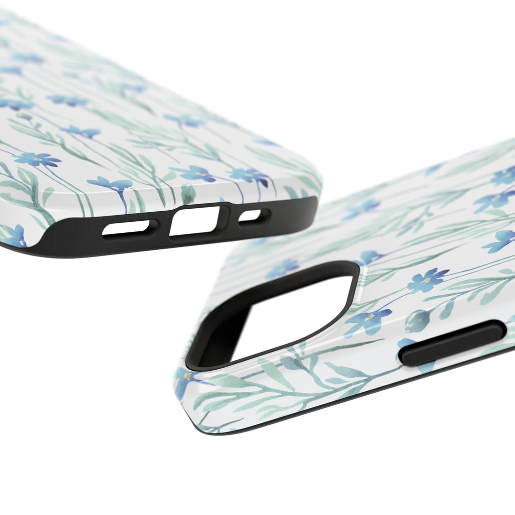 Customizable: Blue Floral Impact-Resistant Phone Case
