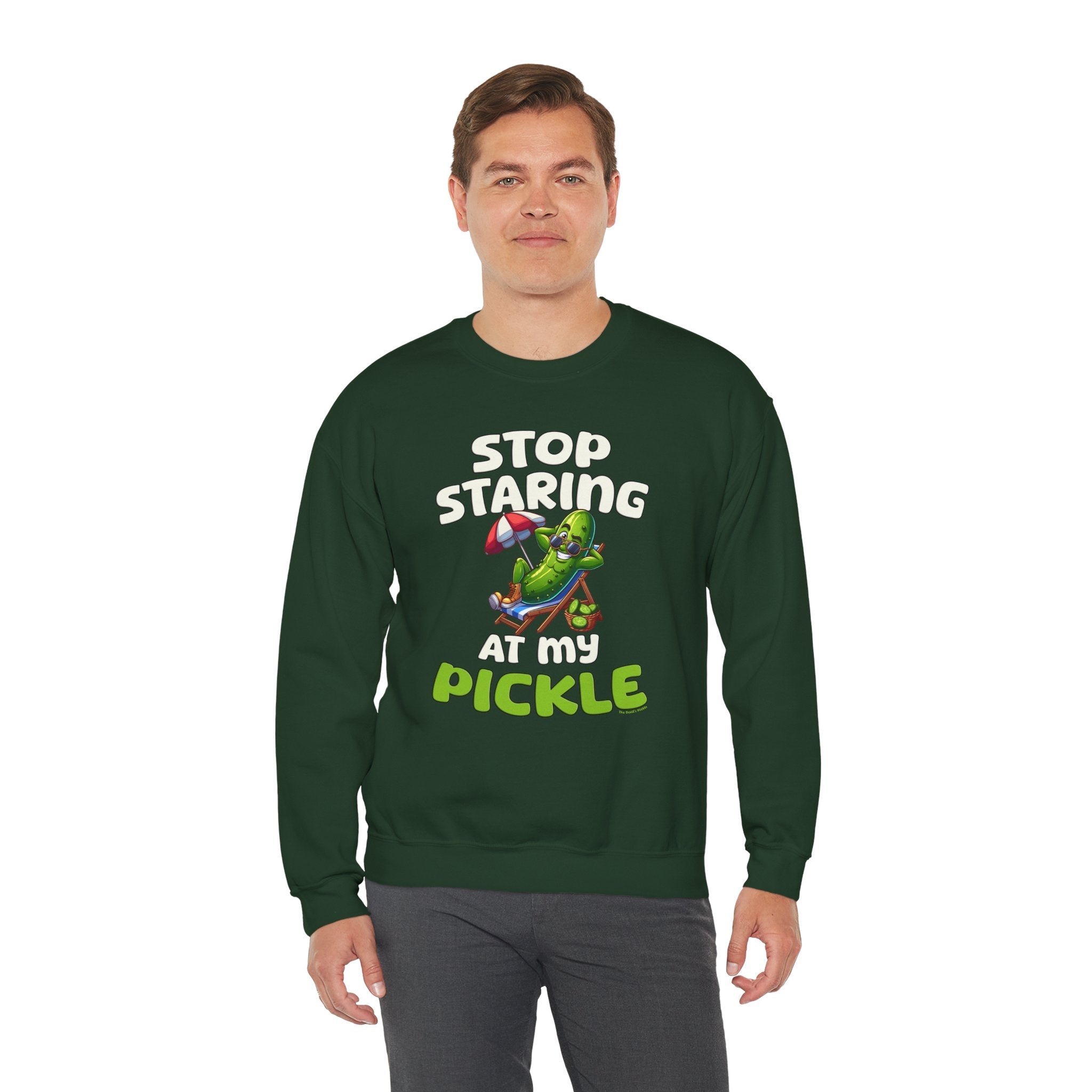 Stop Staring At My Pickle Crewneck Sweatshirt