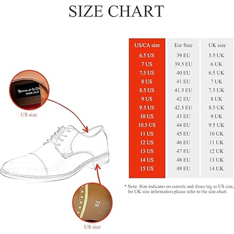 Bruno Marc Mens 13W Wide Brown Faux Leather Lace Up Classic Oxford Wingtip Shoes
