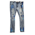 Fubu Mens 42 Factory Whiskered Factory Faded Splattered and Painted Denim Jeans