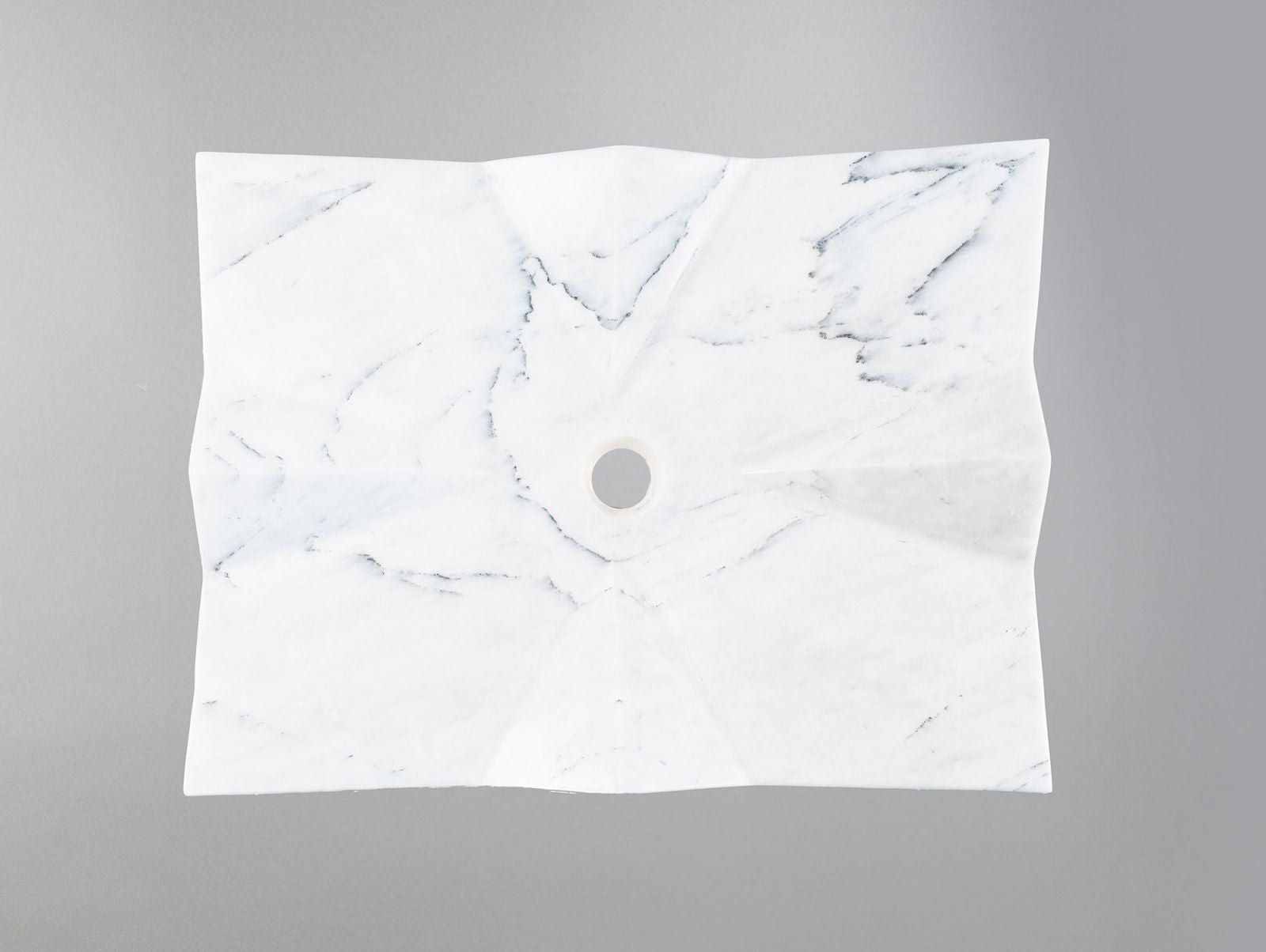 Luxury Marble Vessel Sink – Modern Geometric Stone Bathroom Basin, Hand-Carved Vanity Bowl 21.6"x17.7"x5.5" (55x45x14 cm)