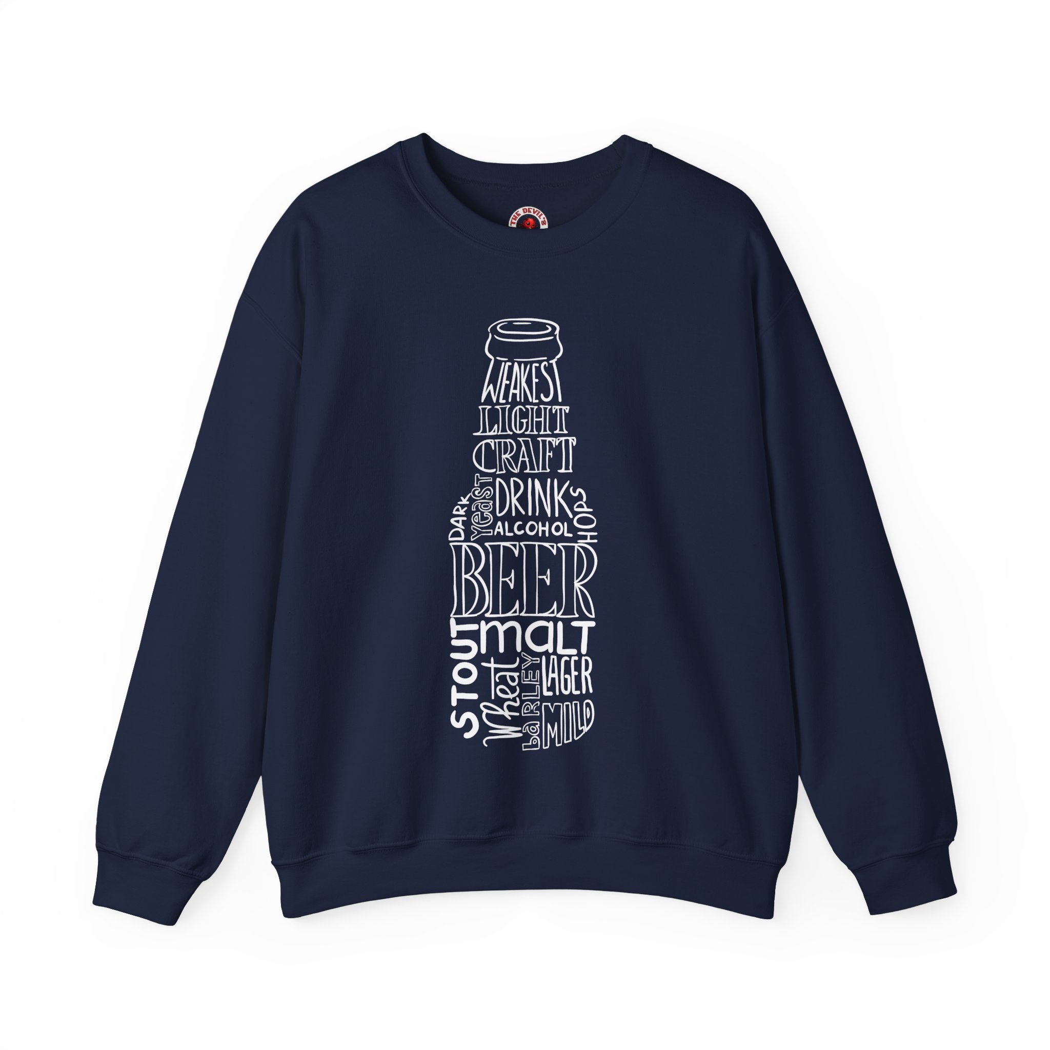 Beer Bottle of Words Crewneck Sweatshirt