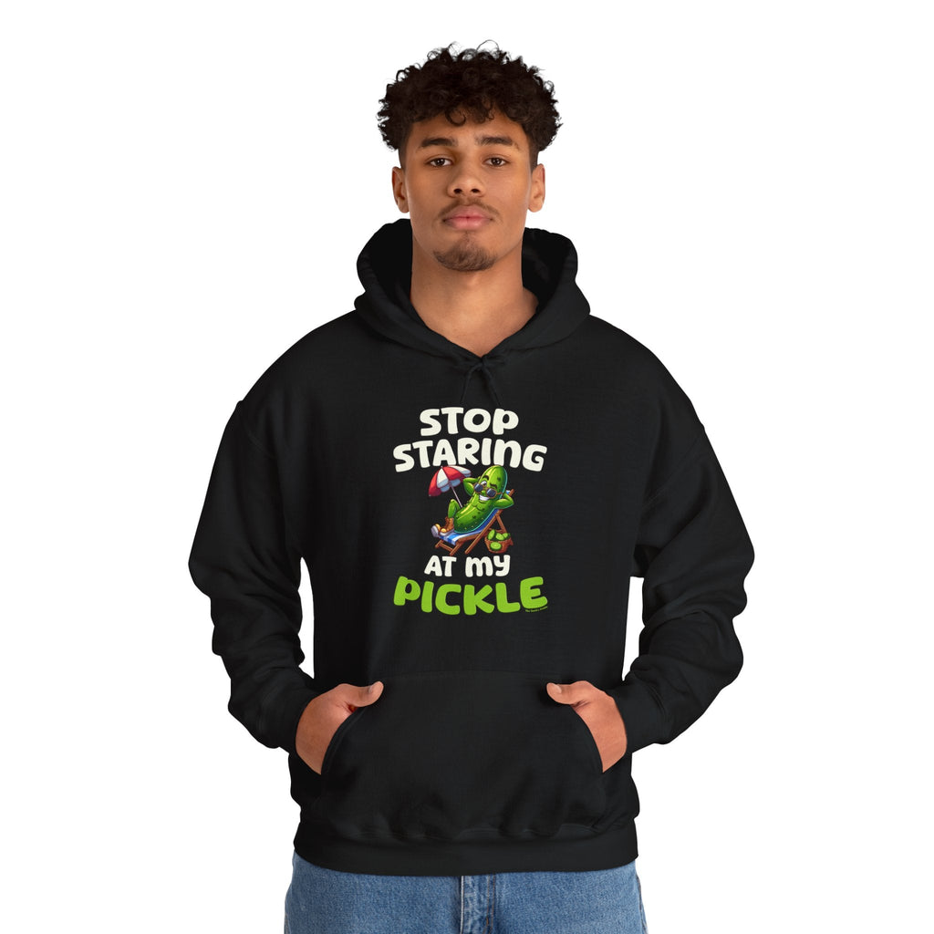 Stop Staring At My Pickle Hooded Sweatshirt
