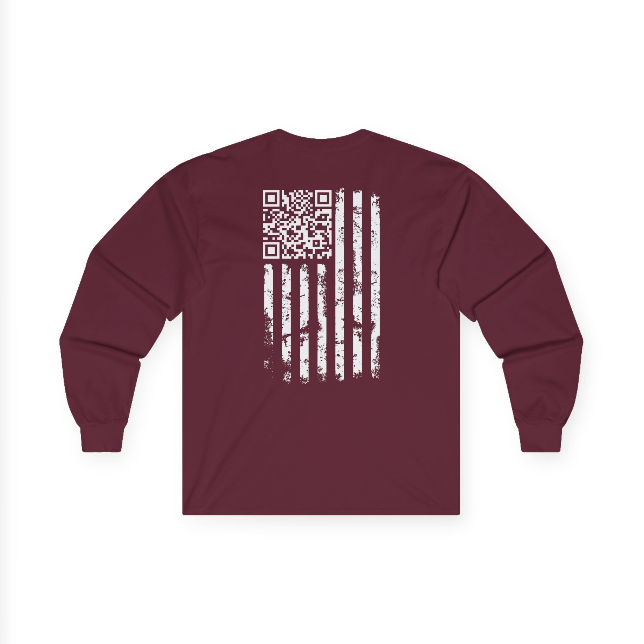 American Flag QR Code Long Sleeve Tee