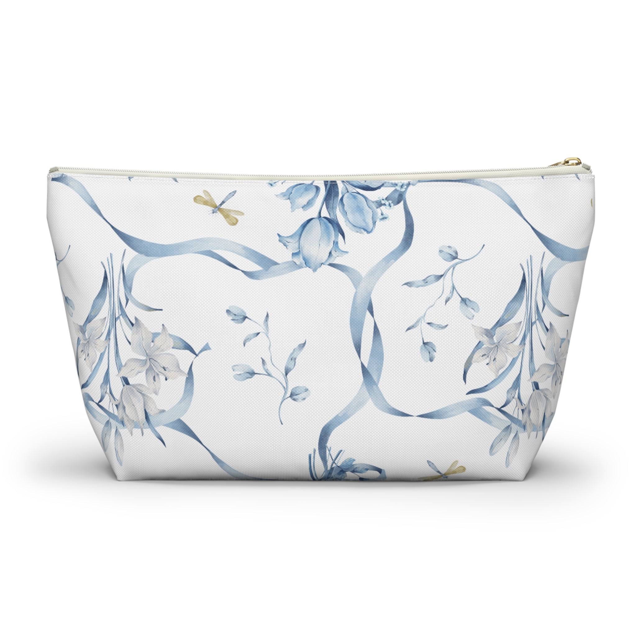 Customizable: Floral T-bottom Accessory Pouch | Gift for Her, Makeup Bag, Travel Organizer, Storage Solution, Spring Decor
