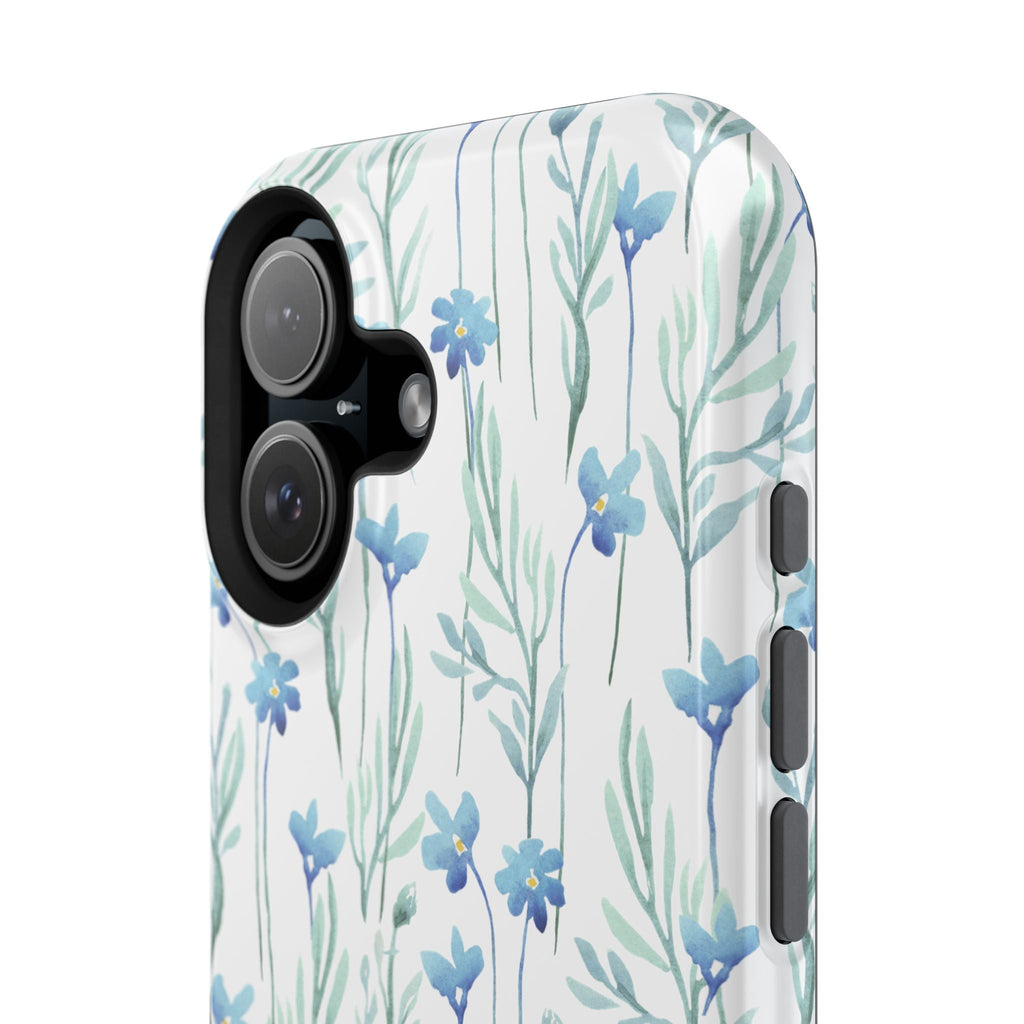 Customizable: Blue Floral Impact-Resistant Phone Case