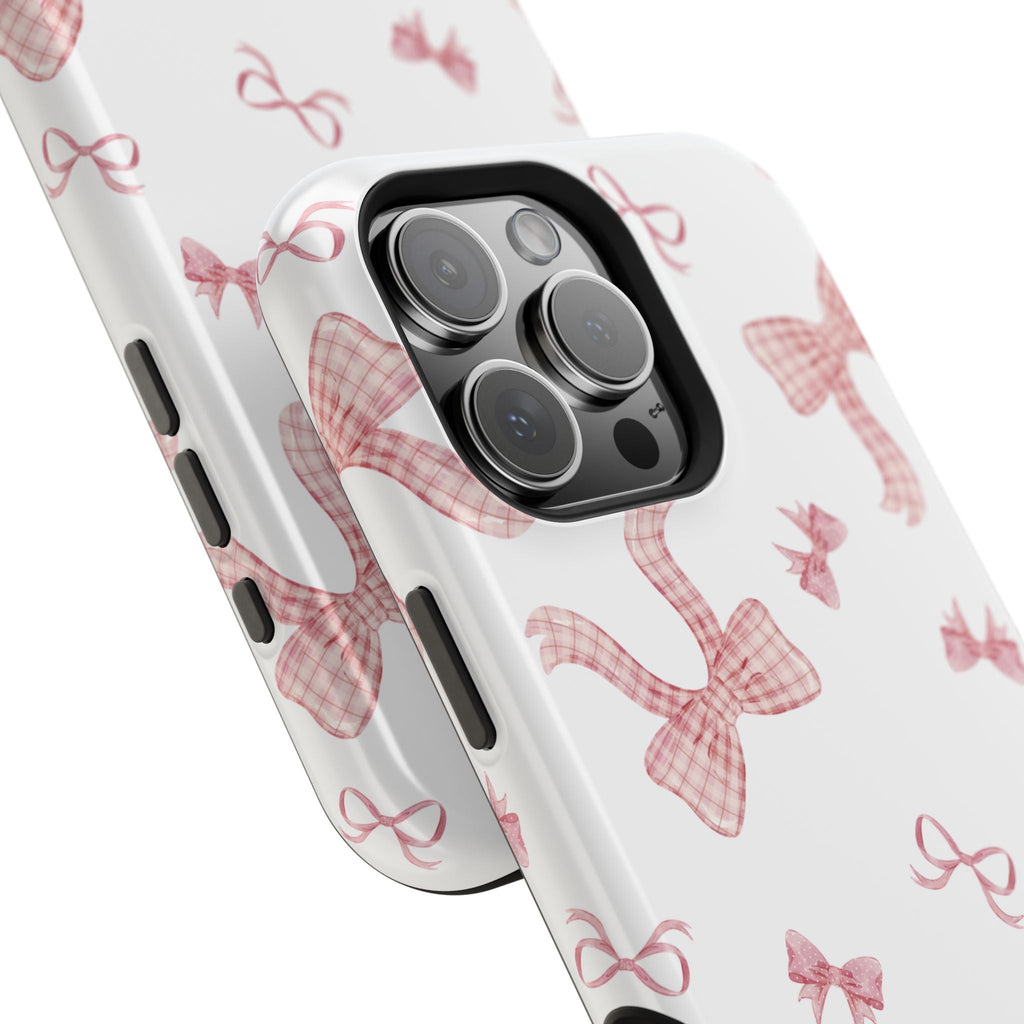 Customizable: Gingham Chic Bow Pattern Phone Case