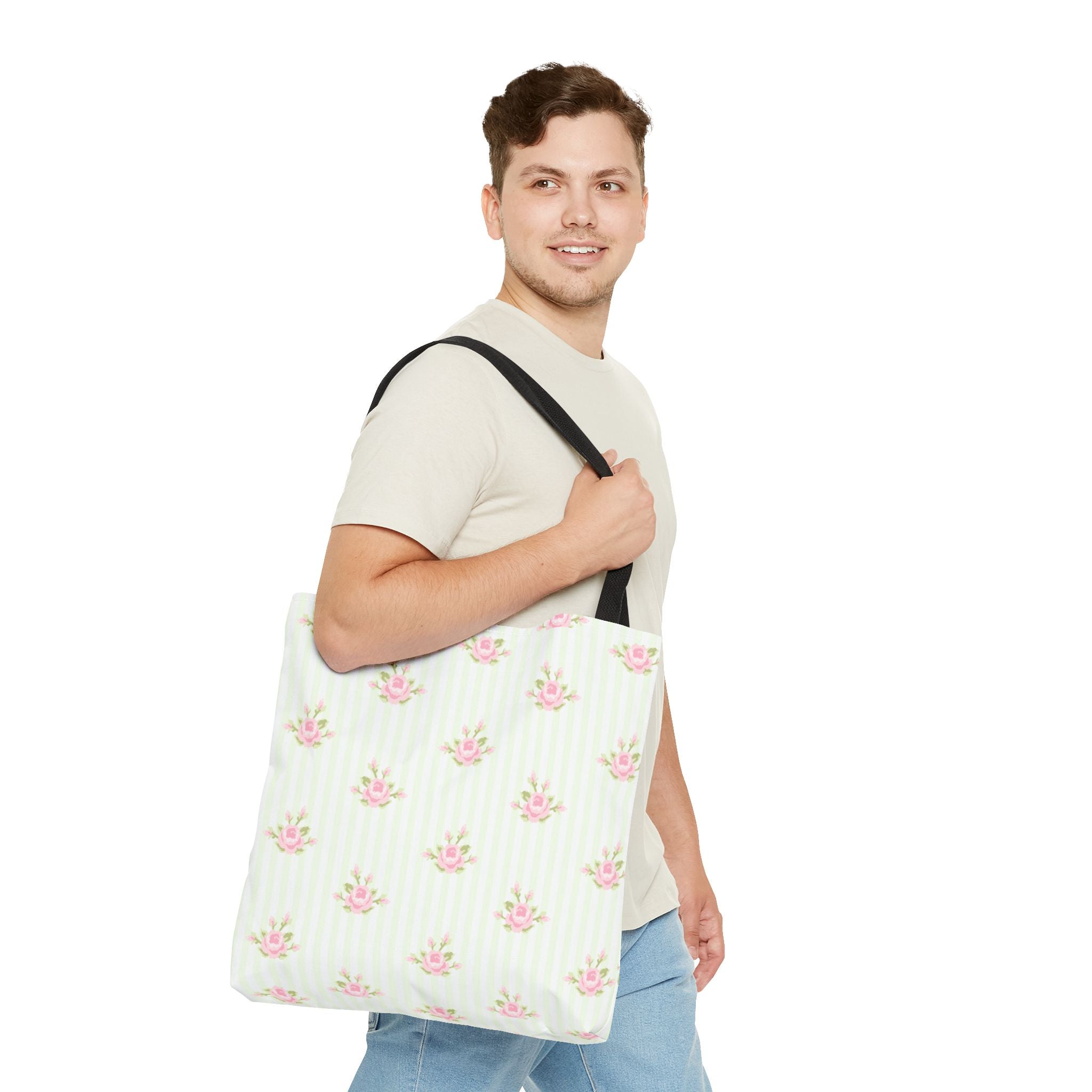 Customizable: Floral Pattern Tote Bag | Stylish Shopping Bag, Eco-Friendly Tote, Gift for Her, Beach Bag, Everyday Carryall