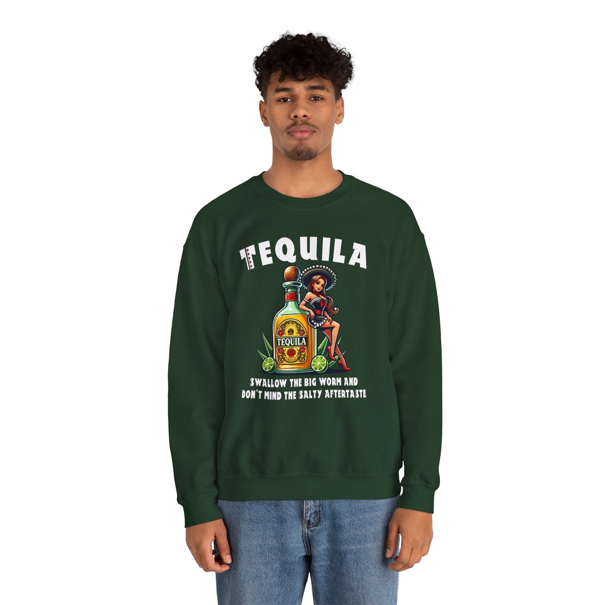 Tequila Swallow The Big Worm Crewneck Sweatshirt