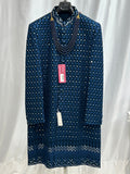 Navy Blue sherwani set/ Mens kurta