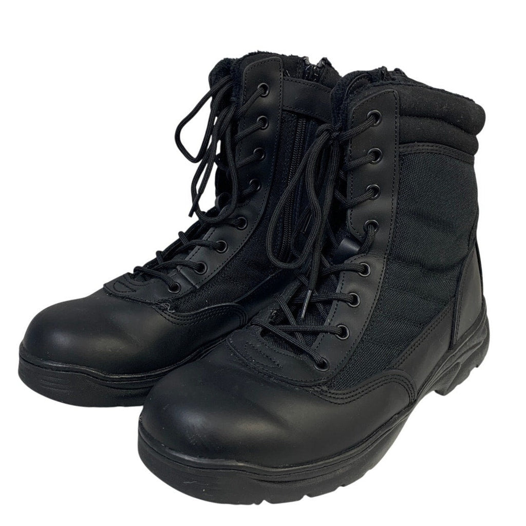Nortiv 8 Mens Size 10.5 Black Boot Lace Up Round Toe Side Zip Outdoor Snow Boots