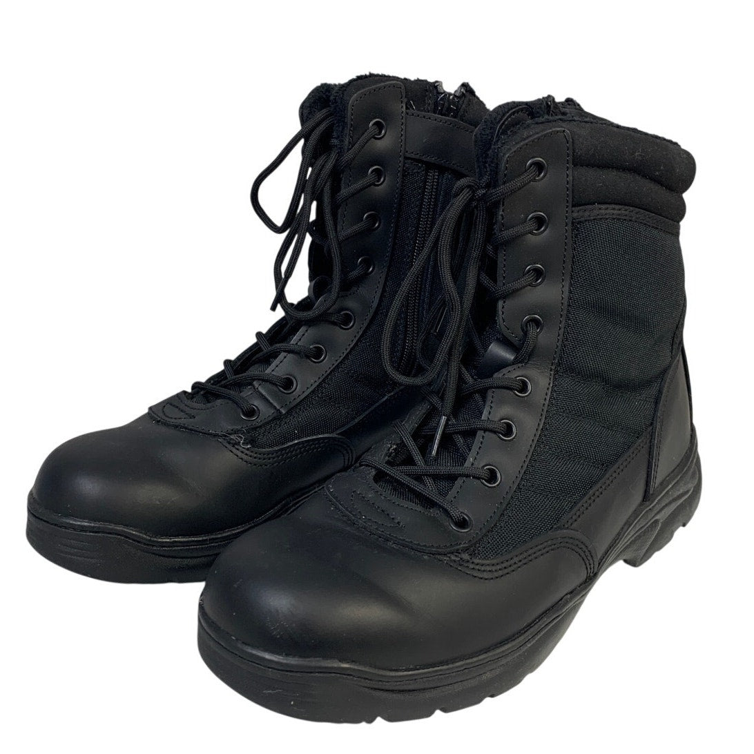 Nortiv 8 Mens Size 10.5 Black Boot Lace Up Round Toe Side Zip Outdoor Snow Boots
