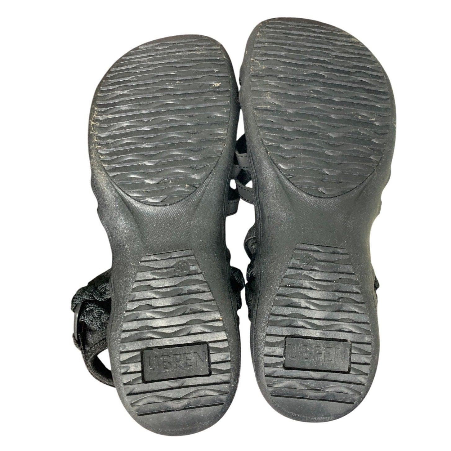 Ubfen Womens Size 11.5 Black Hook Loop Open Toe Strappy Comfort Hiking Sandals