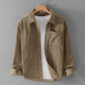 Autumn and winter men's corduroy long sleeved shirt, simple, casual, trendy, retro, handsome men's shirt