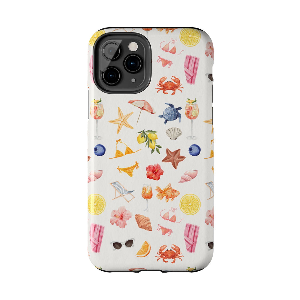 Customizable: Tropical Summer Phone Case, Vivid Coastal Design, Perfect Gift for Beach Lovers, Vacation Memories, Durable Tough Cases