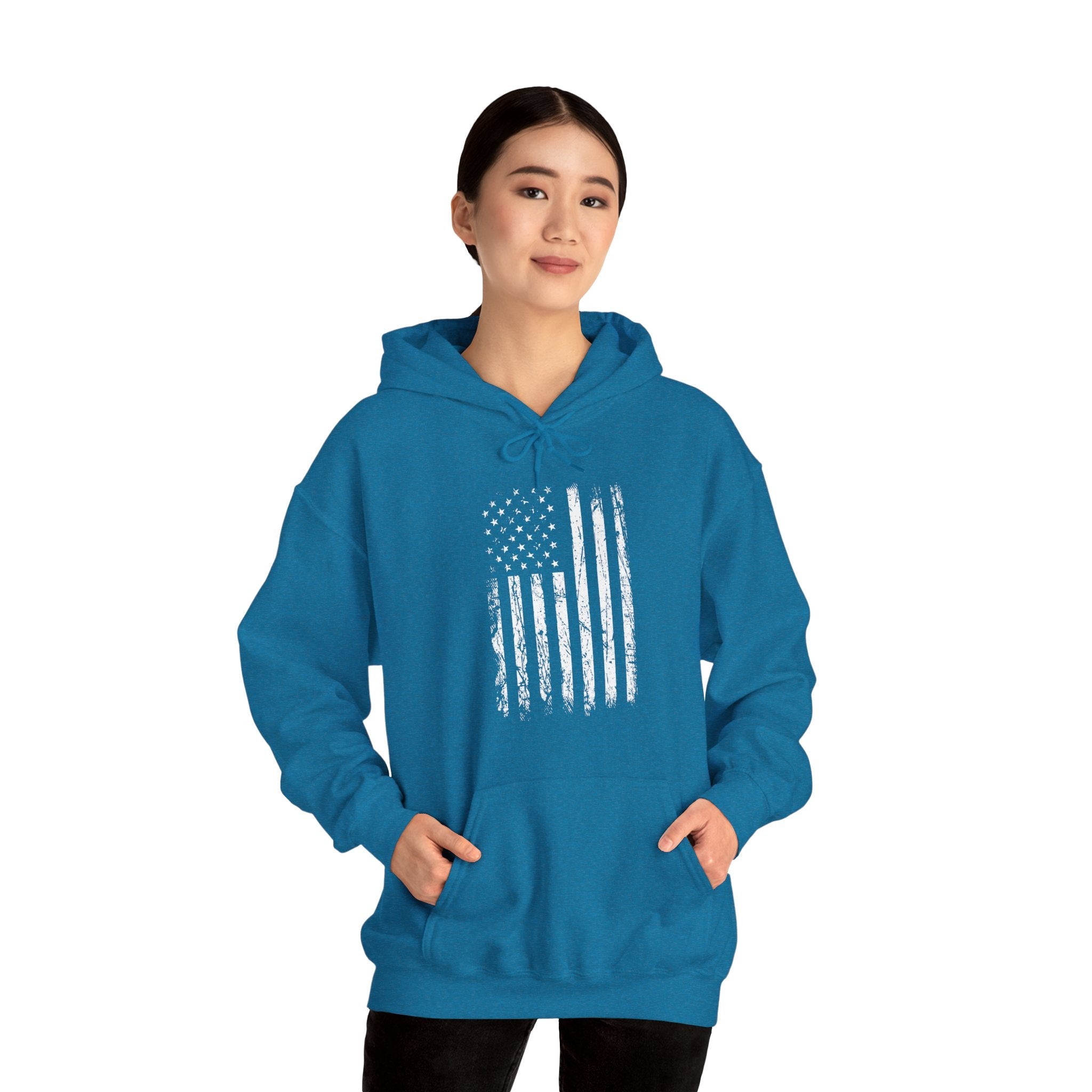 American Grunge Flag Hooded Sweatshirt