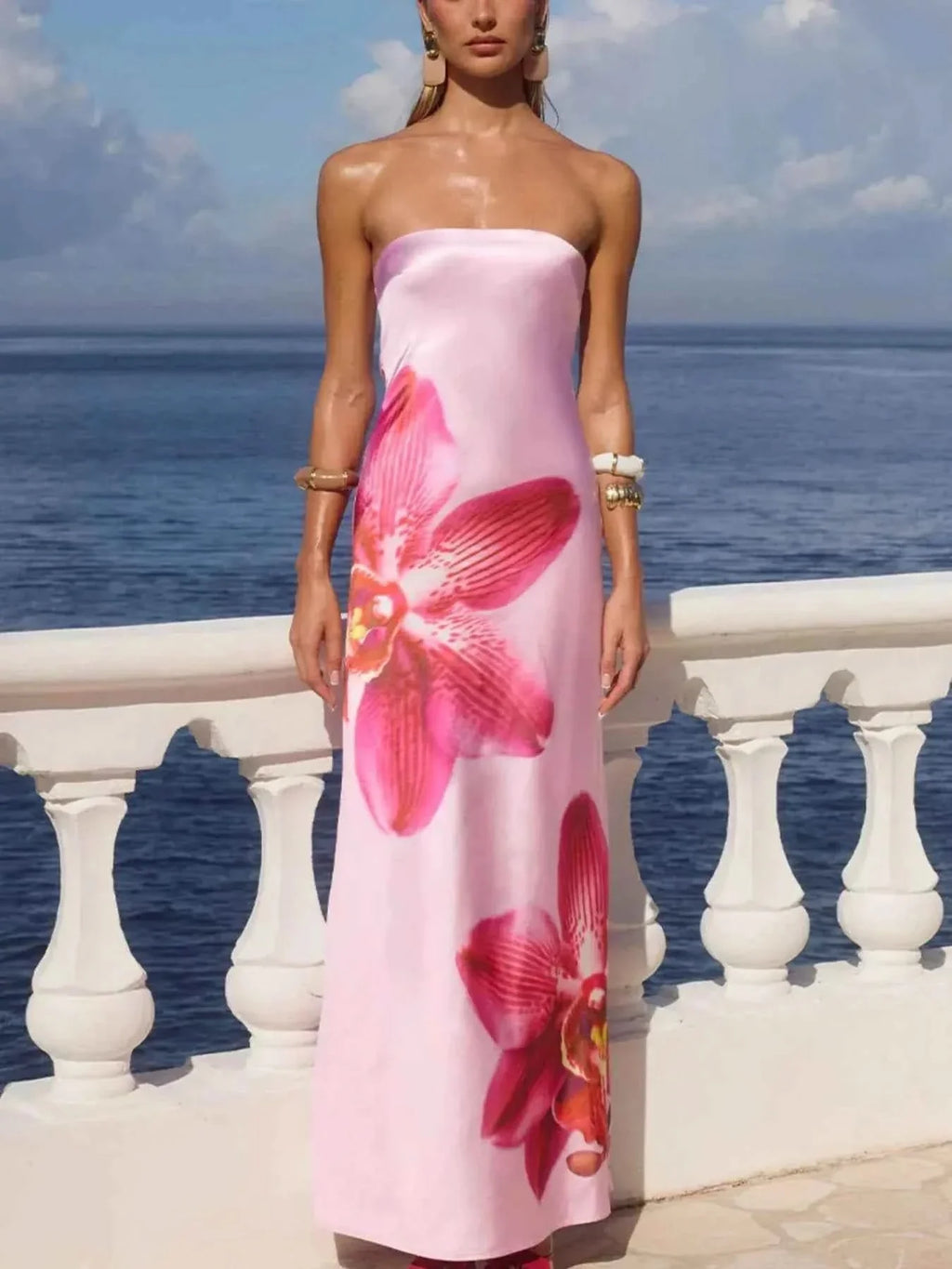 Stylish Printed : Tube Maxi Dress