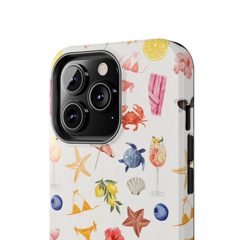 Customizable: Tropical Summer Phone Case, Vivid Coastal Design, Perfect Gift for Beach Lovers, Vacation Memories, Durable Tough Cases