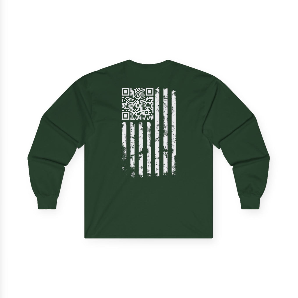 American Flag QR Code Long Sleeve Tee