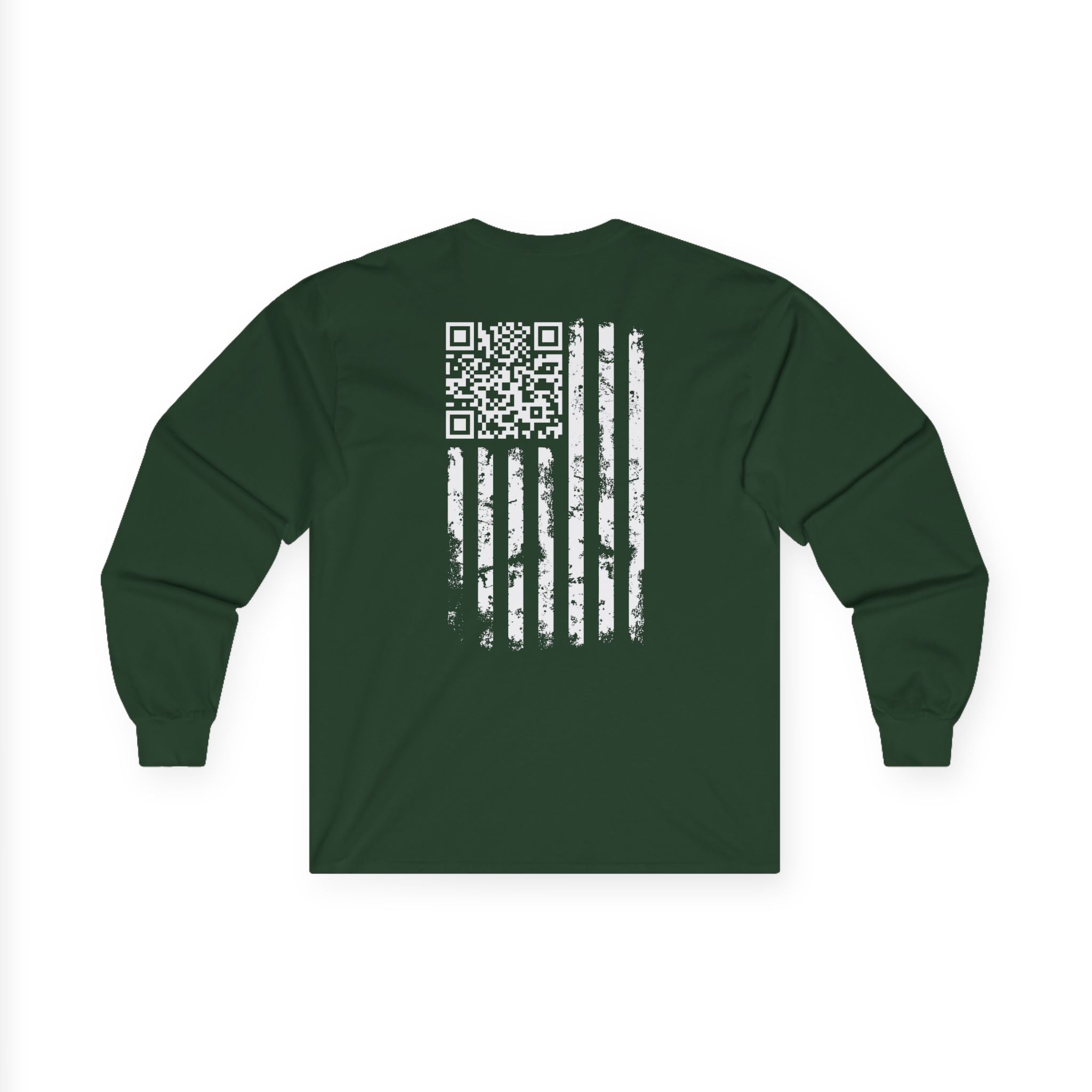 American Flag QR Code Long Sleeve Tee
