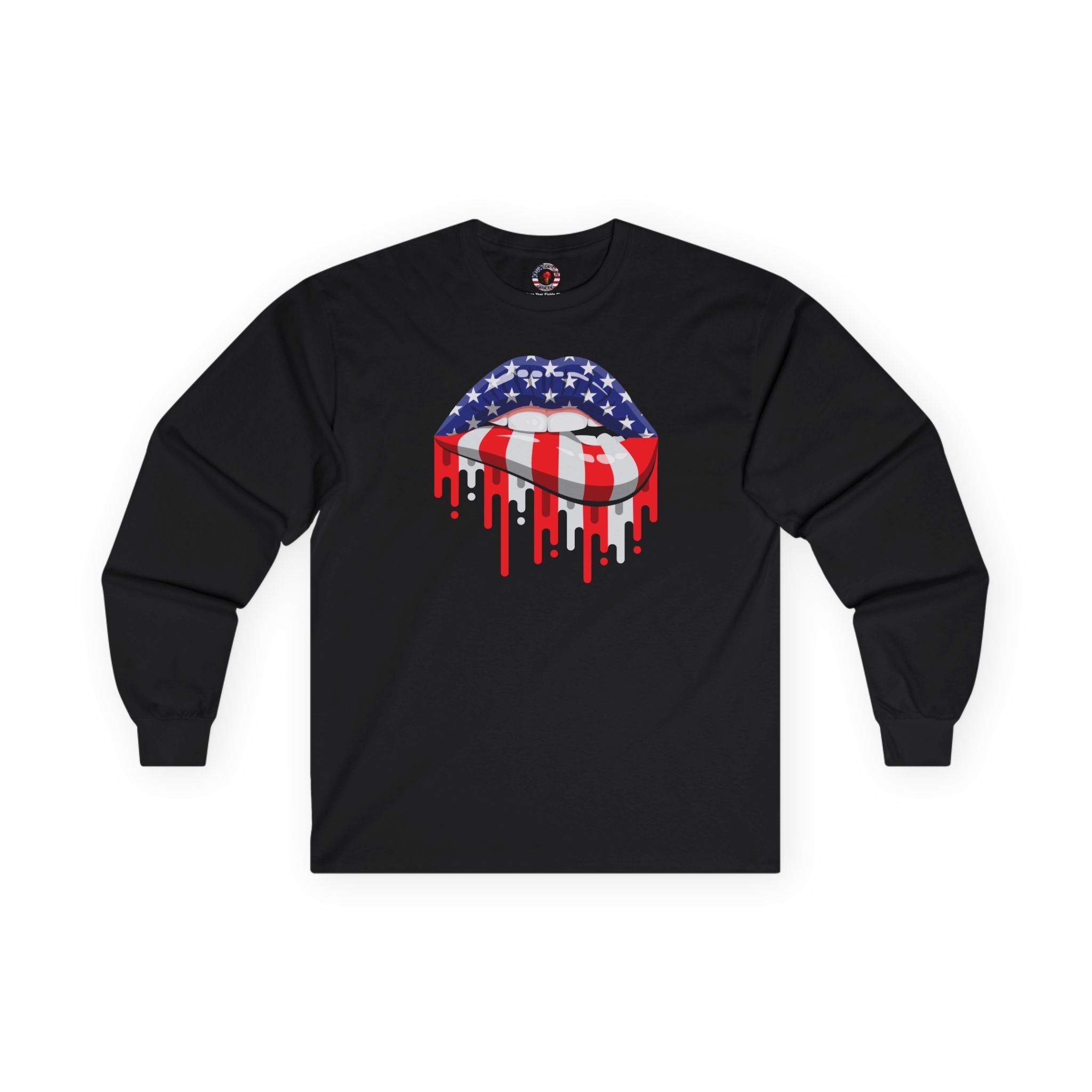 American Flag Lips Long Sleeve Tee
