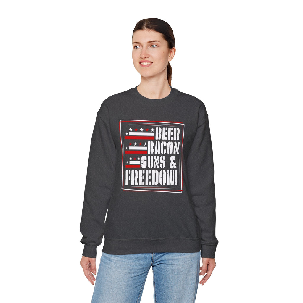 Beer Bacon Guns and Freedom Crewneck Sweatshirt