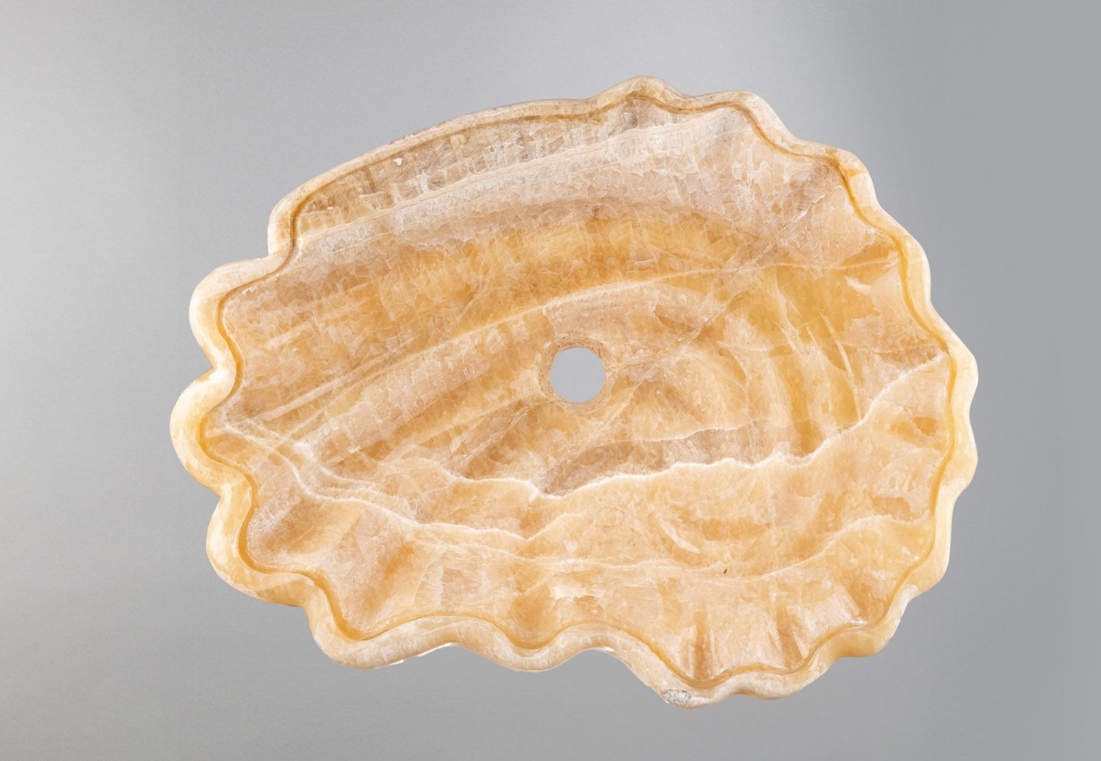 Luxury Marble Vessel Sink – Hand-Carved Natural Stone Bathroom Basin, Amber Onyx Vanity Bowl