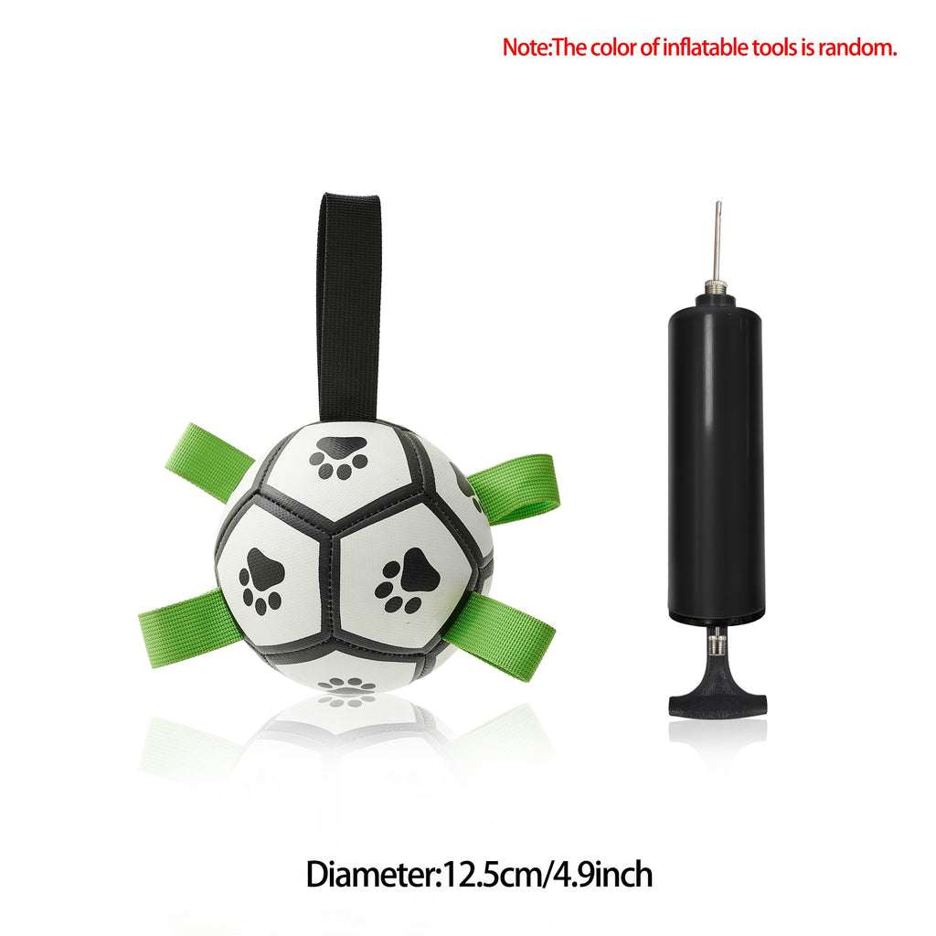Interactive Dog Soccer Ball Toy – Durable Dog Football with Nylon Tabs for Outdoor Fetch & Training