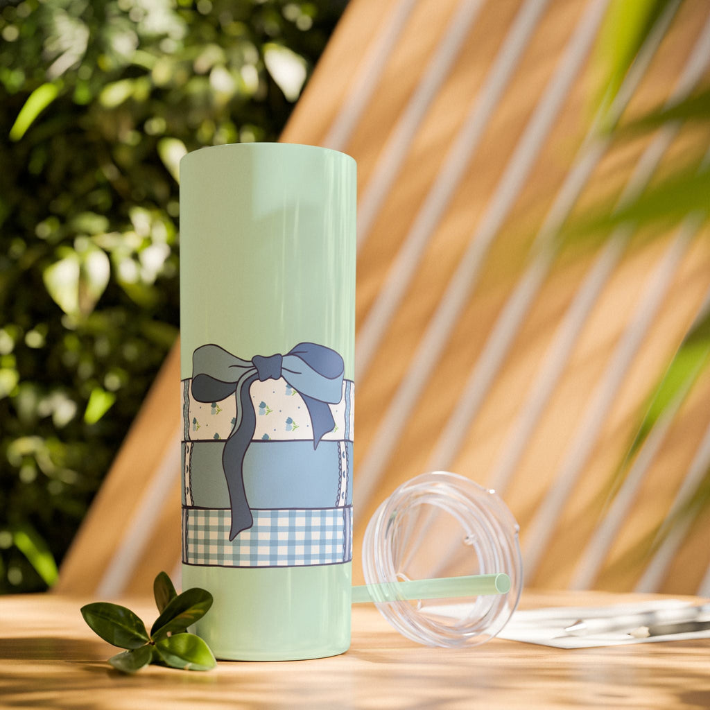Customizable: Girly Book Club Skinny Tumbler with Straw, 20oz | Perfect for Events, Gifts, Coffee, and Summer Drinks