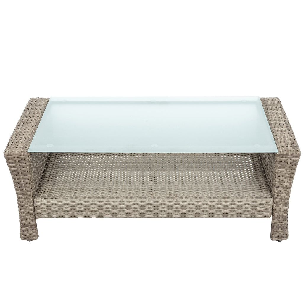 Set Of 4 Piece All Weather Wicker Patio Furniture