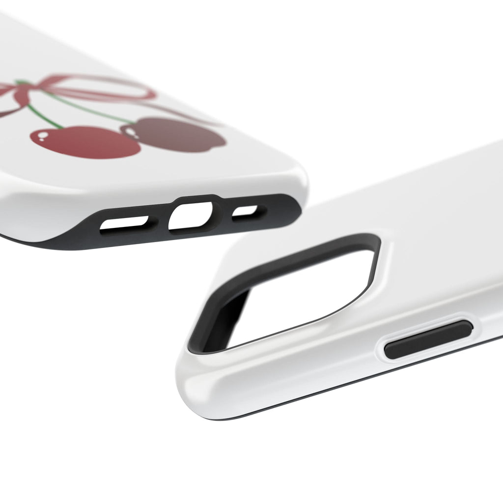Customizable: Cherry Bow Impact-Resistant Case for Smartphones | Cute Phone Cover | Gift for Her | Cherry Lover's Accessory | Durable Phone Case