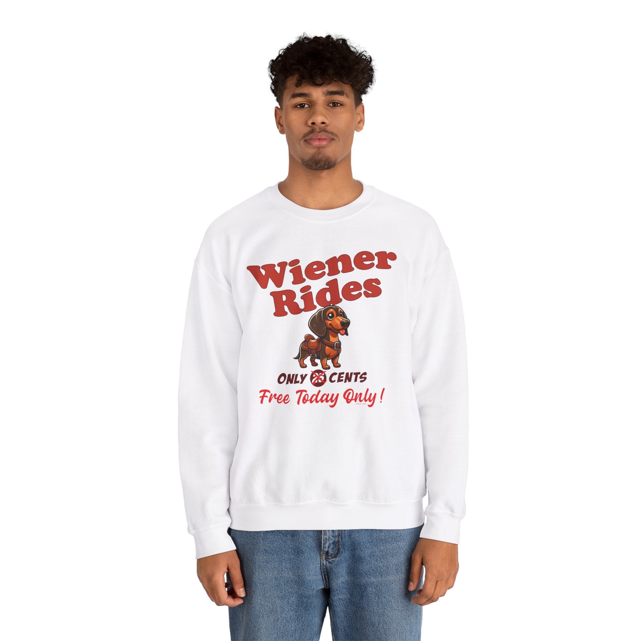 Free Wiener Rides Crewneck Sweatshirt