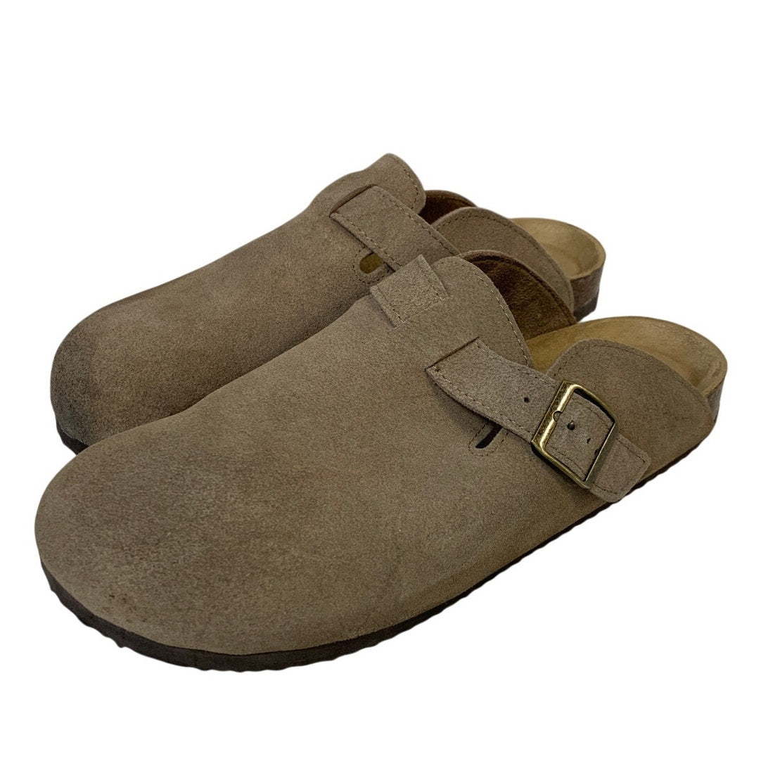 Khombu Womens Size 10 Beige Clog Slip On Buckle Strap Closed Round Toe Shoes