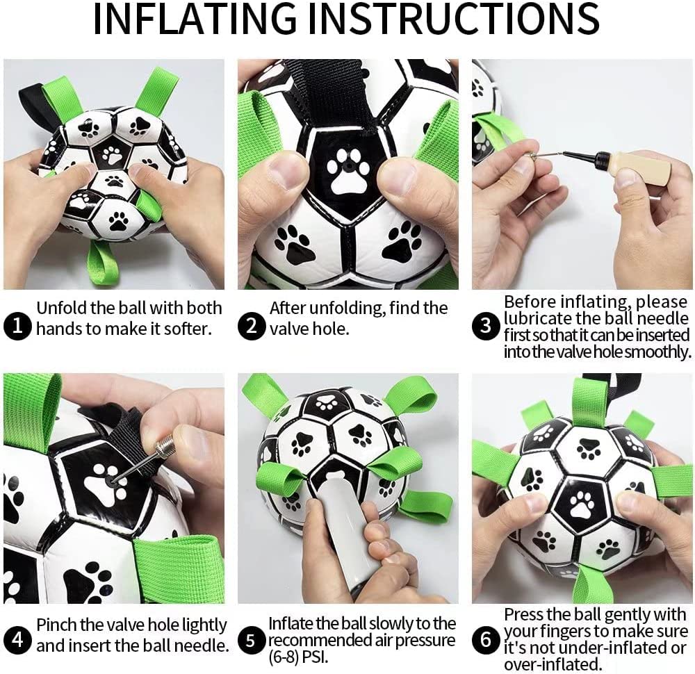 Interactive Dog Soccer Ball Toy – Durable Dog Football with Nylon Tabs for Outdoor Fetch & Training