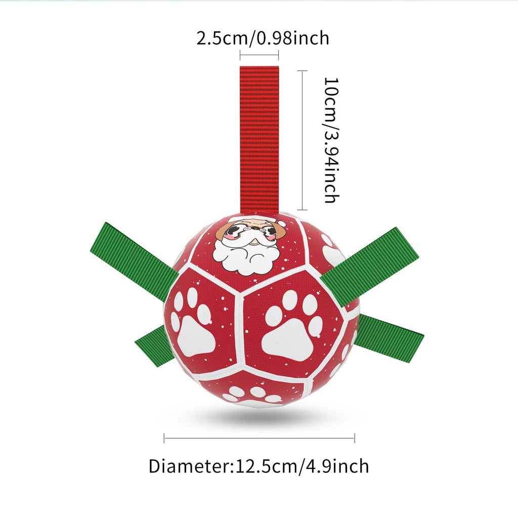Interactive Dog Soccer Ball Toy – Durable Dog Football with Nylon Tabs for Outdoor Fetch & Training