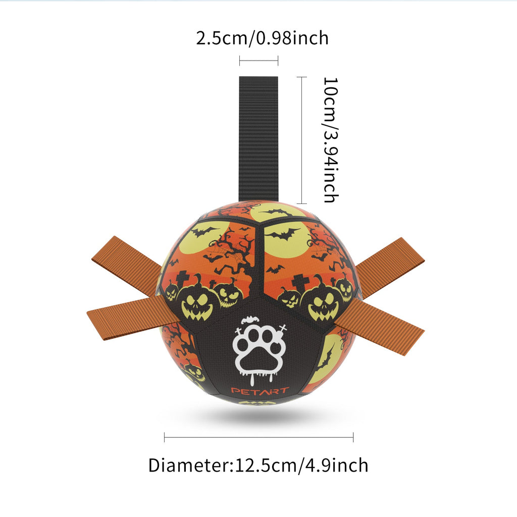 Interactive Dog Soccer Ball Toy – Durable Dog Football with Nylon Tabs for Outdoor Fetch & Training